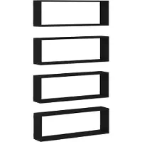vidaXL Wandplanken Muurmontage 4 pcs Zwart Eiken 80 x 15 x 26 cm