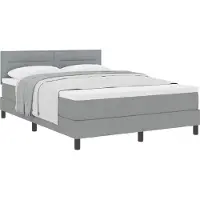 vidaXL Boxspring bed met hoofdeinde Lichtgrijs 140 x 190 cm Stof