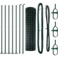 vidaXL Euro-hek met betonnen voetstuk 10 x 1 m PVC-Coated Staal Groen