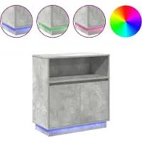 vidaXL LED Dressoir Betongrijs 71 x 34,5 x 75 cm Bewerkt hout