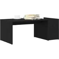 vidaXL Salontafel Zwart Eiken 90 x 45 x 35 cm Bewerkt hout