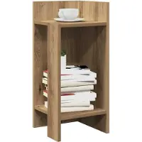 vidaXL Bijzettafels 2 st met plank 25,5x27x60 cm artisanaal eikenkleur