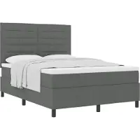 vidaXL Boxspring bed met matras Donkergrijs 140 x 190 cm Stof