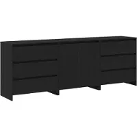 vidaXL Dressoir, 3 stuks, zwart, 70 x 41 x 75 cm, houtvezel