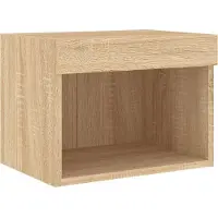 vidaXL 4-delige Tv-wandmeubelset met LED-verlichting sonoma eikenkleur