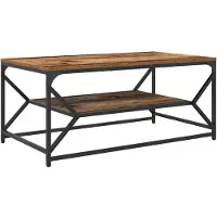 vidaXL Salontafel Oud Hout 90 x 50 x 40 cm Engineered hout en staal