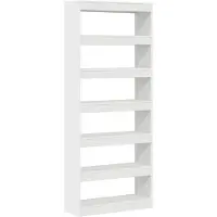 vidaXL Boekenkast 6-laags 80 x 30 x 198 cm Bewerkt hout Wit