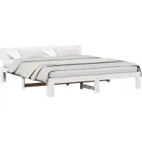 vidaXL Bedframe met hoofdeinde Wit 180 x 200 cm Massief grenenhout