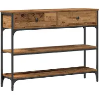 vidaXL Wandtafel Oudhout 100 x 25 x 75 cm Bewerkt hout