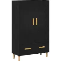 vidaXL Highboard Zwart Eiken 70 x 31 x 115 cm Bewerkt hout