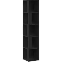 vidaXL Hoekplanken 33 x 33 x 164,5 cm Bewerkt hout Zwart Eiken