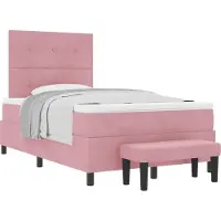 vidaXL Boxspring bed met hoofdeinde Roze 200 x 120 cm Fluweel