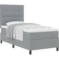 vidaXL Boxspring bed met hoofdeinde Lichtgrijs 90 x 190 cm Stof