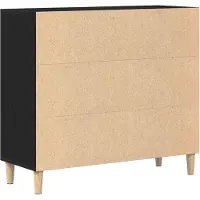 vidaXL Dressoir Zwart Eiken 90 x 34 x 80 cm Bewerkt hout