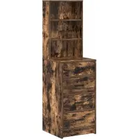 vidaXL Highboard Gerookt eiken 40 x 41 x 135 cm Bewerkt hout