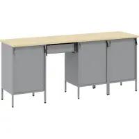 vidaXL Werkbank met opbergruimte, 4 stuks, zwart, voor ingenieurs, van hout en staal