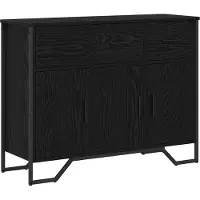 vidaXL Dressoir met lade Zwart Eiken 97 x 32,5 x 74,5 cm