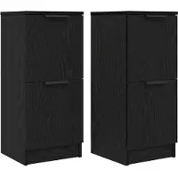 vidaXL Dressoir, 2 stuks, zwarte eikenlook, 30 x 30 x 70 cm