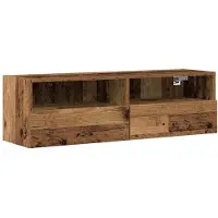vidaXL TV Wandkast 2 st Oud Hout Bewerkt hout
