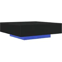 vidaXL Salontafel met LED Stripverlichting Zwart eiken Bewerkt hout