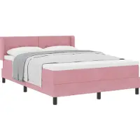 vidaXL Boxspring bed met hoofdeinde Roze 200 x 140 cm Fluweel