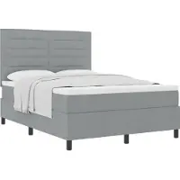 vidaXL Boxspring bed met matras Lichtgrijs 140 x 190 cm Stof