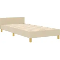 vidaXL Bedframe met hoofdeinde Crème 90 x 190 cm Stof