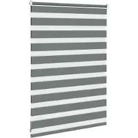 vidaXL Dubbele rolgordijn, donkergrijs, 100x100 cm, stofbreedte 95,9 cm, polyester