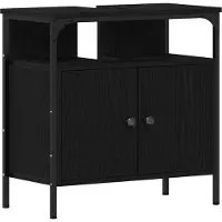 vidaXL Badkamermeubel Set 3 st Zwart Eiken 33 x 33 x 185,5 cm