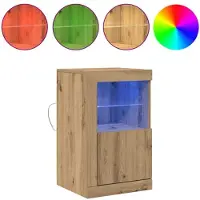 vidaXL LED Dressoir 2 st 41 x 37 x 67 cm Bewerkt hout Artisan Eiken