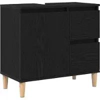 vidaXL Badkamerkast Zwart Eiken 65 x 33 x 60 cm Bewerkt hout