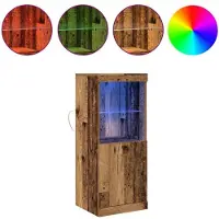 vidaXL LED Dressoir Oudhout 41 x 37 x 100 cm Bewerkt hout