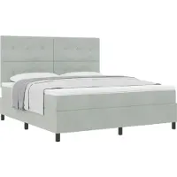 vidaXL Boxspring bed met hoofdeinde Lichtgrijs 180 x 200 cm Fluweel