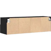 vidaXL TV Wandkast 2 st Zwart eiken Bewerkt hout