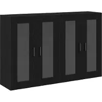vidaXL Wandkasten 2 st Zwart Eiken 69,5 x 34 x 90 cm Bewerkt hout