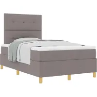 vidaXL Boxspring bed met hoofdeinde Taupe 120 x 190 cm Stof