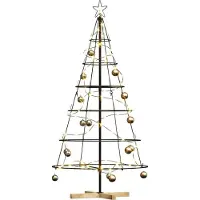 vidaXL Kerst Cone Boom met standaard Zwart 154 cm Staal