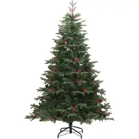 vidaXL Kunstkerstboom Groen 210 cm PVC en Metaal en Plastic