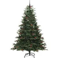vidaXL Kunstkerstboom Groen 240 cm PVC en Metaal en Plastic