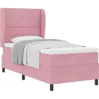vidaXL Boxspring bed met hoofdeinde Roze 190 x 90 cm Fluweel