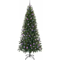 vidaXL Kunstkerstboom met 300 LED met standaard Groen 210 cm PE en PVC