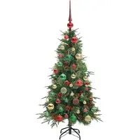 vidaXL Kunstmatige Hinged Kerstboom met 150 LED Groen 120 cm PE en PVC