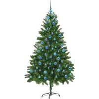 vidaXL Kerstboom met 300 LED met standaard Groen 180 cm PE