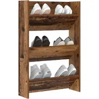 vidaXL Schoenenkast 60 x 18 x 90 cm Bewerkt hout Oudhout