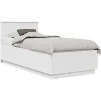vidaXL Bedframe met hoofdeinde Wit 75 x 190 cm Bewerkt hout