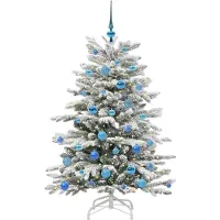 vidaXL Kunstmatige Hinged Kerstboom Wit 150 cm PE en PVC