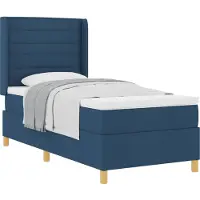 vidaXL Boxspring bed met matras met hoofdeinde Blauw 90 x 190 cm Stof