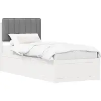 vidaXL Bedframe met Gevoerde Hoofdbord Lichtgrijs 80 x 200 cm