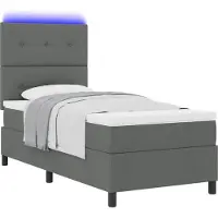 vidaXL Boxspring bed met hoofdeinde Donkergrijs 90 x 200 cm Stof