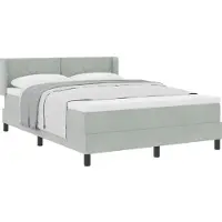 vidaXL Boxspringbed met matras, lichtgrijs, 200 x 160 cm, polyester